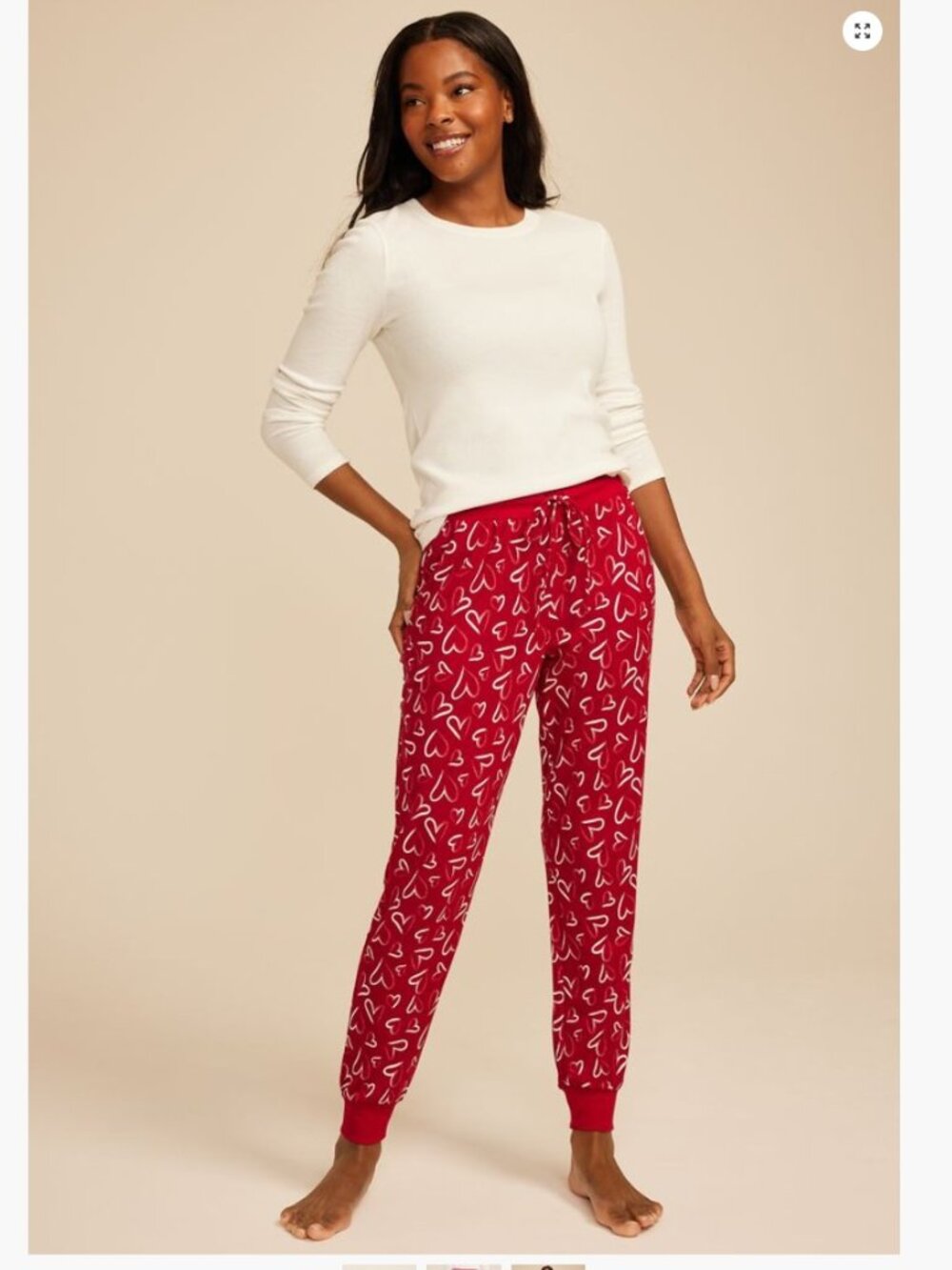 Maurices Sketch Heart Print Jogger Pajama Pants